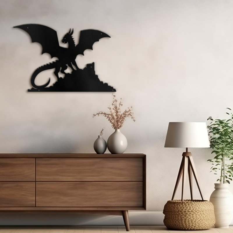 Wall Decor Metal, 20" H x 30" W x 0.05" D, Black
