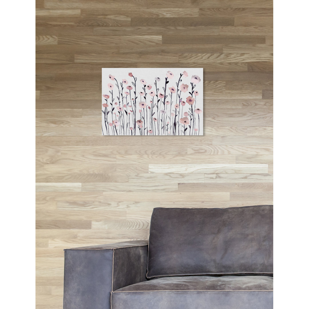 Royal Gardens Floral and Botanical Paint Garden of Dusty Rose Gardens - Graphic Art Print on Canvas Wrought Studio™ 