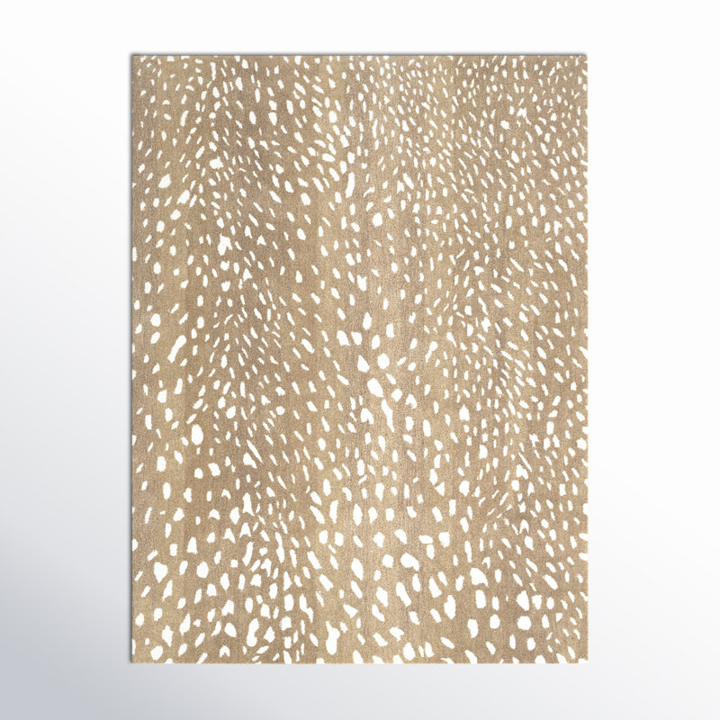 Jona Hand Tufted Light Brown/Tan/Cream Wool Rug, Rectangle 6' x 9'