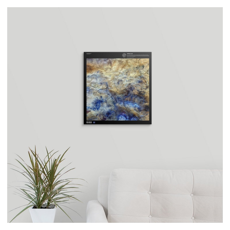 « no man of land-usg earth », impression, H 16 po x l 15 po x P 1,5 po, Toile