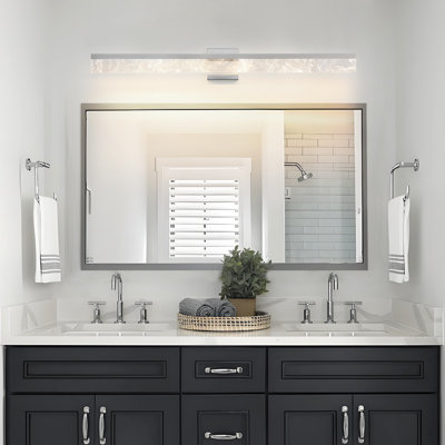 Tramal 39" Modern LED Bath Bar Vanity Light, Dimmable Integrated LED, Smoked Acrylic Shade, Aluminum Light Fixture