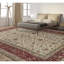 Tapis ivoire et rouge noué à la main de haute qualité
