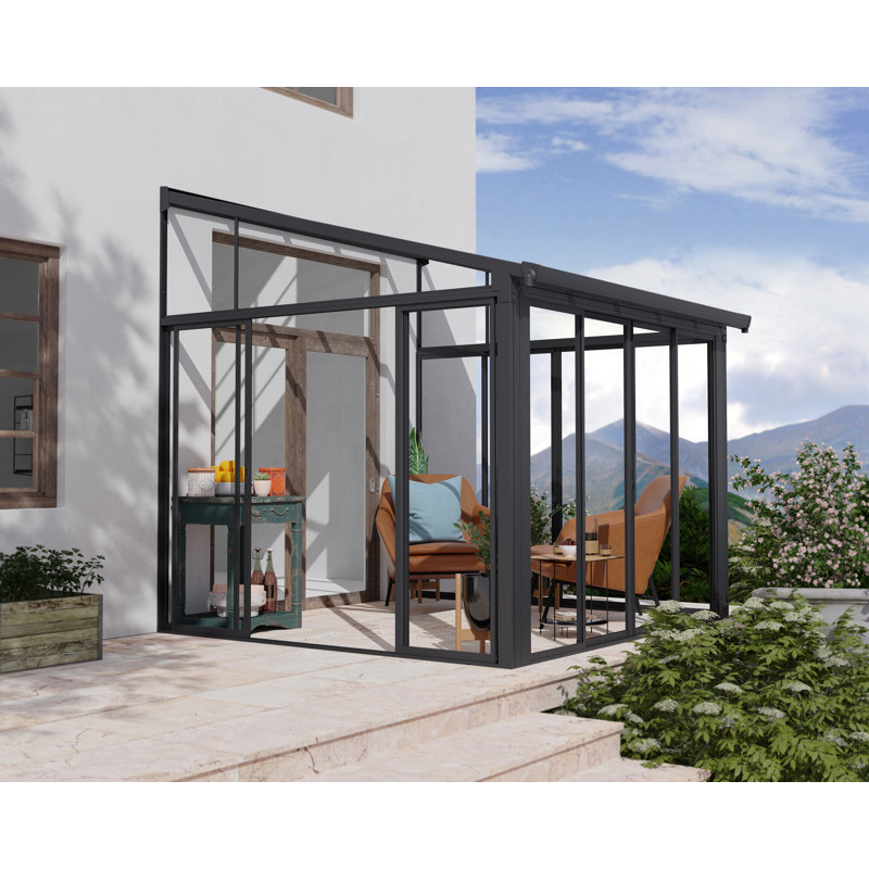 Sanremo 3m x 3.1m Metal Patio Gazebo, Grey, Black