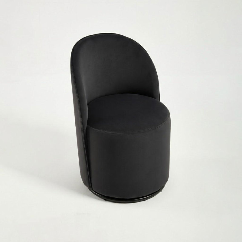 Chaise pivotante en velours Modern, Noir