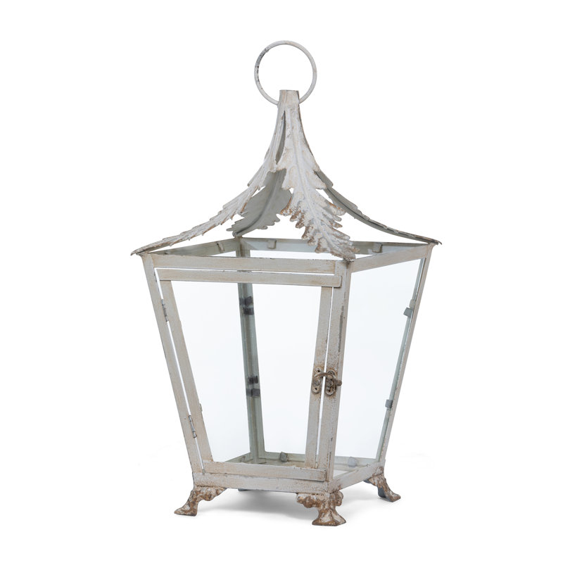 Lanterne de jardin en fer, H 18,5 po x l 10,2 po x P 10,2 po
