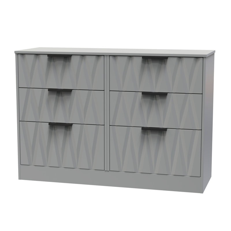 Besmir 6 Drawer Wide Chest (Ready Assembled), Dusk Grey