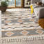 Tapis ivoire / gris en laine / coton noué à la main de style sud-ouest Bakerhill-385931362