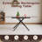 Modern Rectangle Expandable Dining Table With Retractable Leaf,Sandblasted Glass Top & Carbon Steel X-Base, Sturdy 4-6 Person Table For Small Spaces