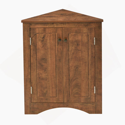 Triangle Bathroom Storage Cabinet With Adjustable Shelves, Freestanding Floor Cabinet For Home Kitchen