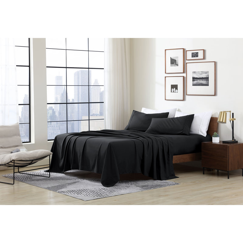 Ensemble de draps ultra doux Swift Home Essentials, microfibre, poches profondes jusqu’à 14 po, infroissable et facile d’entretien, pêche douce