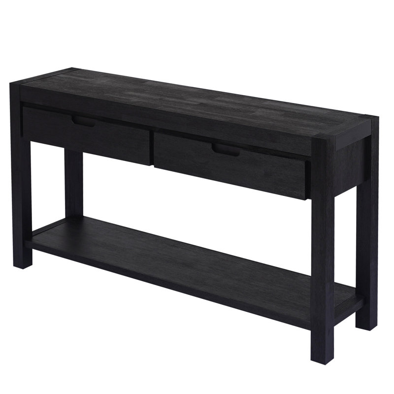 Console Table Console Table Entryway Table for Hallway Living Room with 2 Drawers and 1 Shelf, Black