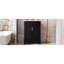 Meuble-lavabo moderne de 24 po avec lavabo supérieur, structure en bois massif et grand rangement, armoire rectangulaire noire pour planches de design, style rétro, deux portes, rangement idéal