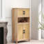Armoire tissée Mid-Century à 4 portes avec tablettes réglables pour le rangement. Quatre catégories de conception, tablettes de rangement flexibles. Idéaux essentiels pour la salle à manger et le fouillis de salon. Structure