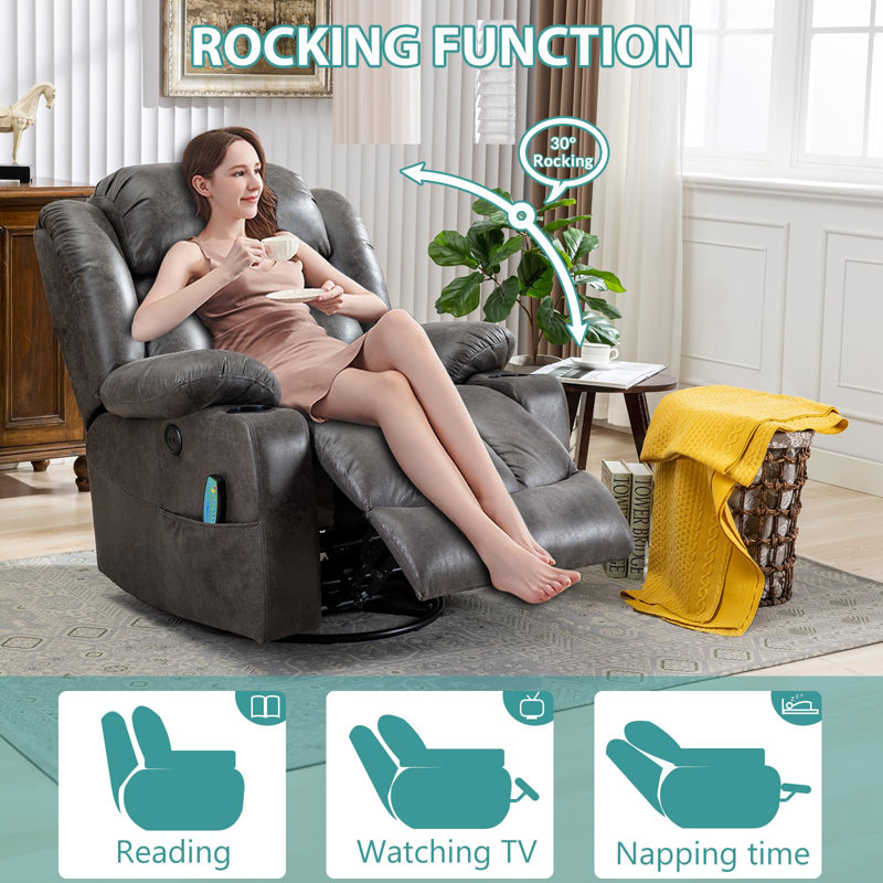 Fauteuil inclinable Aireana, Microfibre grise