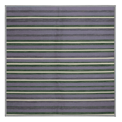 Machine Washable Horizontal Stripes Purple Area Rug