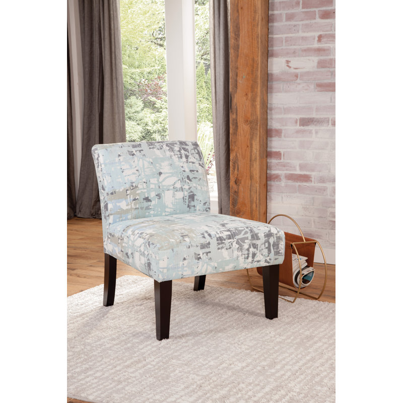 Javi Avington 26" Wide Armless Slipper Chair, Mysterious Slate Blue and Gray