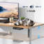  Structure de bureau électrique à deux moteurs, capacité de 265 lb, structure blanche seulement, pieds réglables en hauteur avec 3 contrôleurs de mémoire à DEL, s'adapte aux plateaux de 47,2 po à 78,7 po, base de bureau ergonomique-179843851