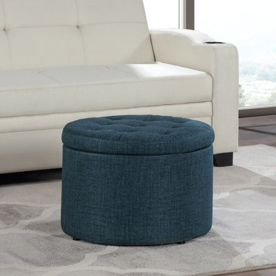 Stansell 22" Wide Tufted Round Storage Ottoman