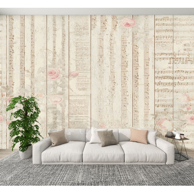 Vintage Peel and Stick Wallpaper Vintage Rose Floral Sheet Wall Murals 100"H x 144"W Removable PVC Wall Paper Self-Adhesive Wall Decor for Bedroom Living Room Home Office