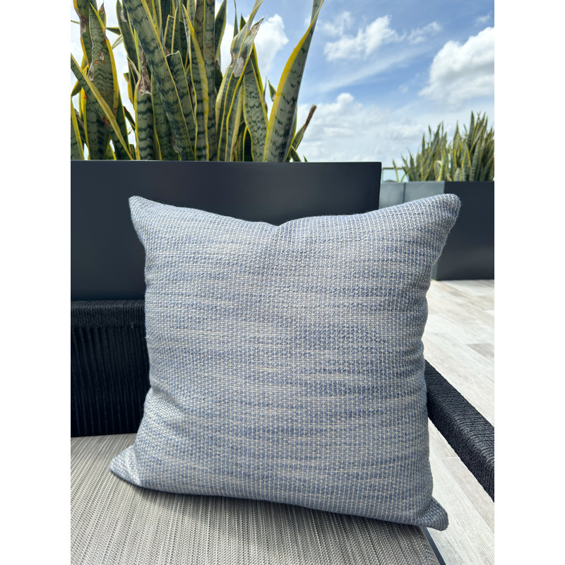 Bay Indoor/Outdoor Pillow Cover & Insert, Square, Indigo, 16" H x 16" W