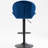 Adjustable Bar Chairs In Blue For Kitchen Pub Counter Height, 2 With Back And Footrest Height Mid-century