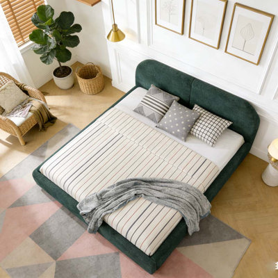 Tête de lit courbée de style moderne et minimaliste avec pieds incurvés et pieds robustes