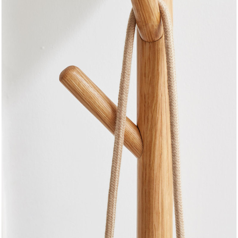 Tabouret à chaussures en bois massif naturel avec porte-tissu, Naturel