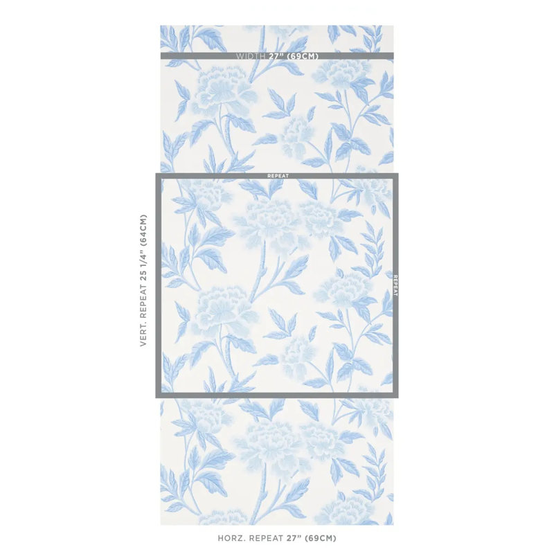 Whitney Floral Wallpaper, Blue