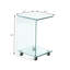 Table d'appoint et table de bout en C en verre transparent et petite table de bout en verre trempé