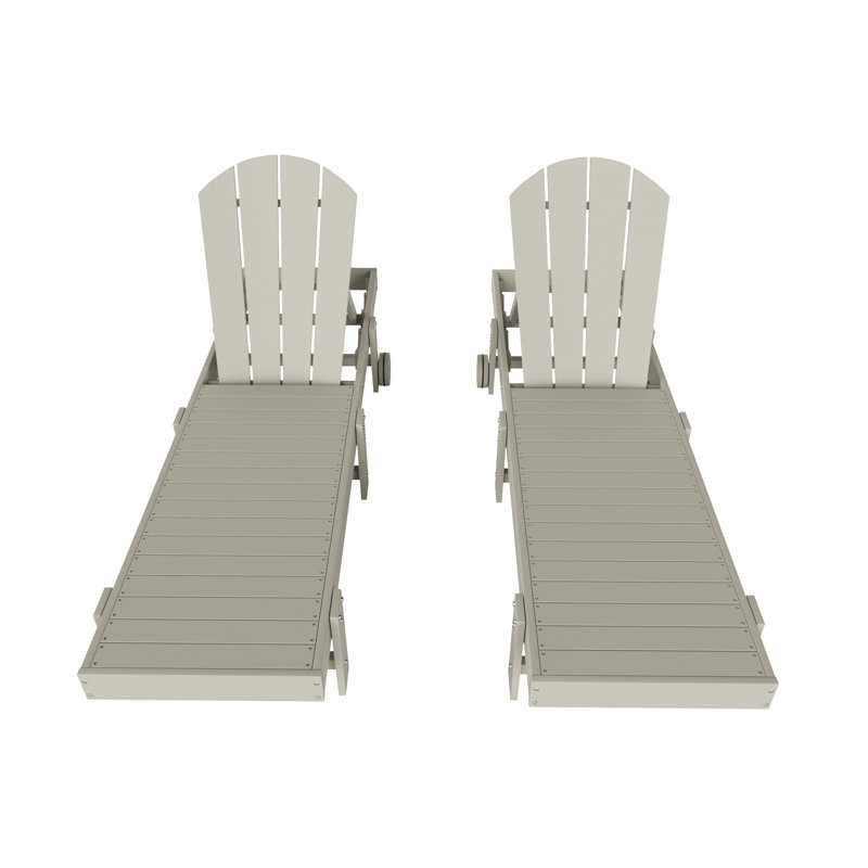 Ensemble de chaises longues inclinables extérieures en poly Lagune, Sable