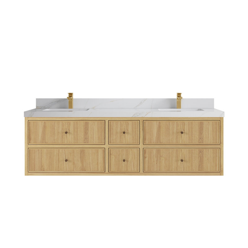 Ensemble de meuble-lavabo double 72 po Sonoma, Sienne Calacatta