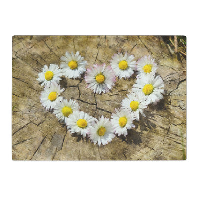 Daisy Heart Chain Painting Chopping Board