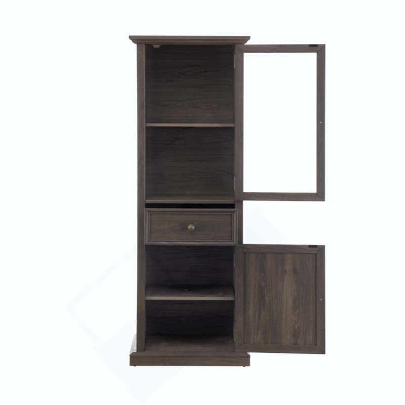 Storage Cabinet, Freestanding Cabinet With Glass Door And Shelves, Sideboard Cabinet, Cabinet With Drawer For Living Room, Kitchen, Dining Room, Office