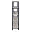 Bibliothèque double avec 4 tablettes larges en bois flottant gris et noir pour le rangement du salon