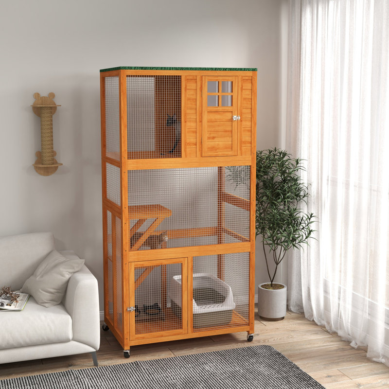 Maison d'extérieur pour chat 74 po, Orange