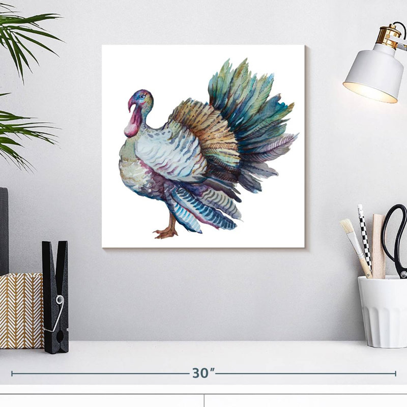 Plumes de dinde colorées, H 16 po x l 16 po
