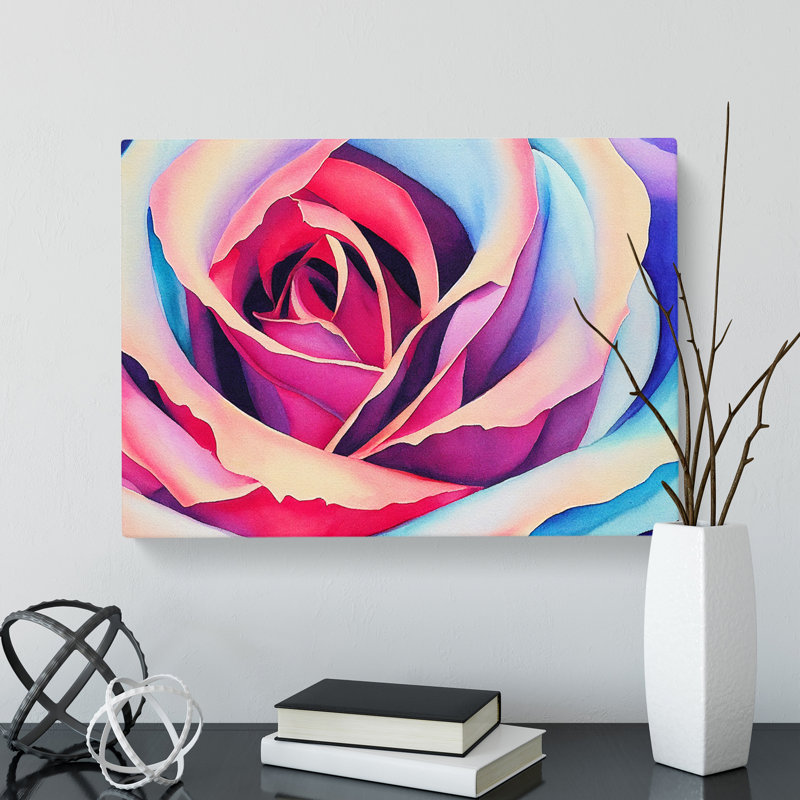 Tremendous Rose Flower - Wrapped Canvas, 50cm H x 76cm W x 3cm D