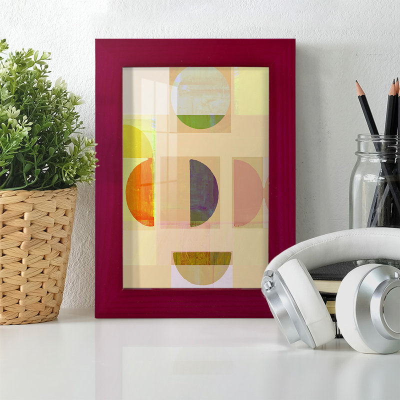 Gema Demi I, impression encadrée sur papier, Rouge, H 6 po x l 4 po x P 1 po