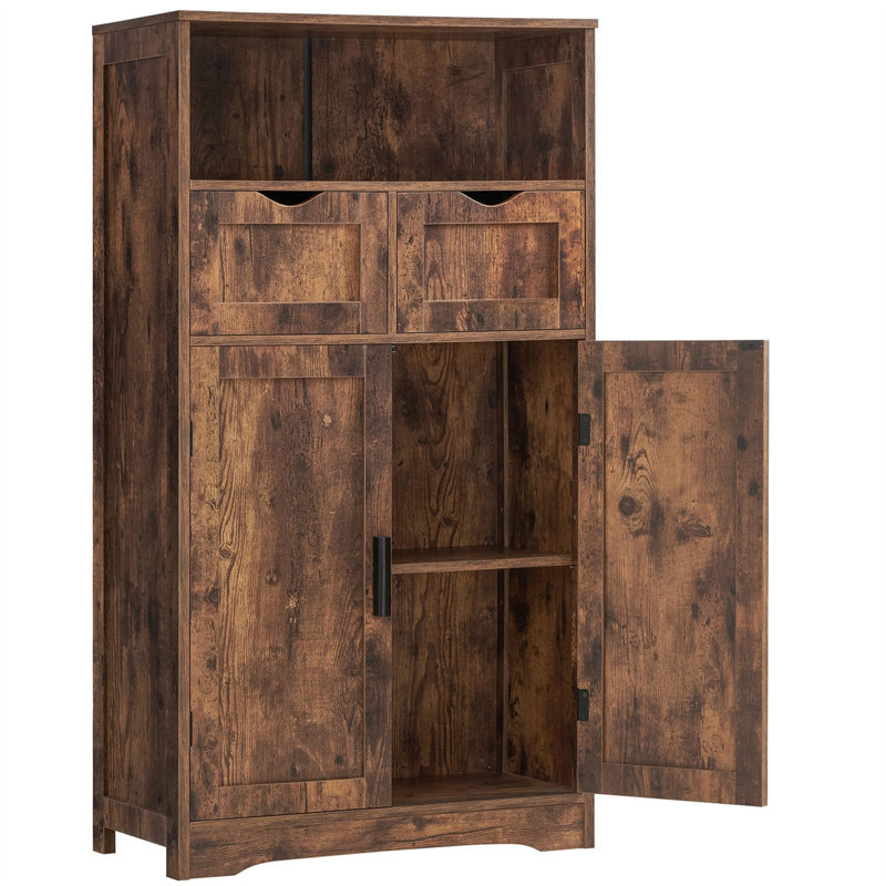 Grande armoire de rangement avec tiroirs et tablettes réglables - Solution d'organisation polyvalente pour la maison, Brun