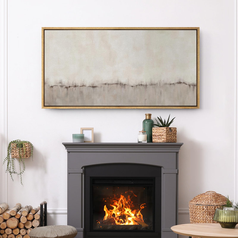 Minimal Landscape Minimalist Abstract Design in Soft Neutrals Modern Art Extra Large Artwork Print Wall Art, Natural