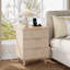 Table de chevet 1 pièce cannelée avec 3 tiroirs, table de chevet naturelle avec station de charge, table de bout de chevet, table d'appoint pour la chambre à coucher, petite commode pour les petits espaces-413748022
