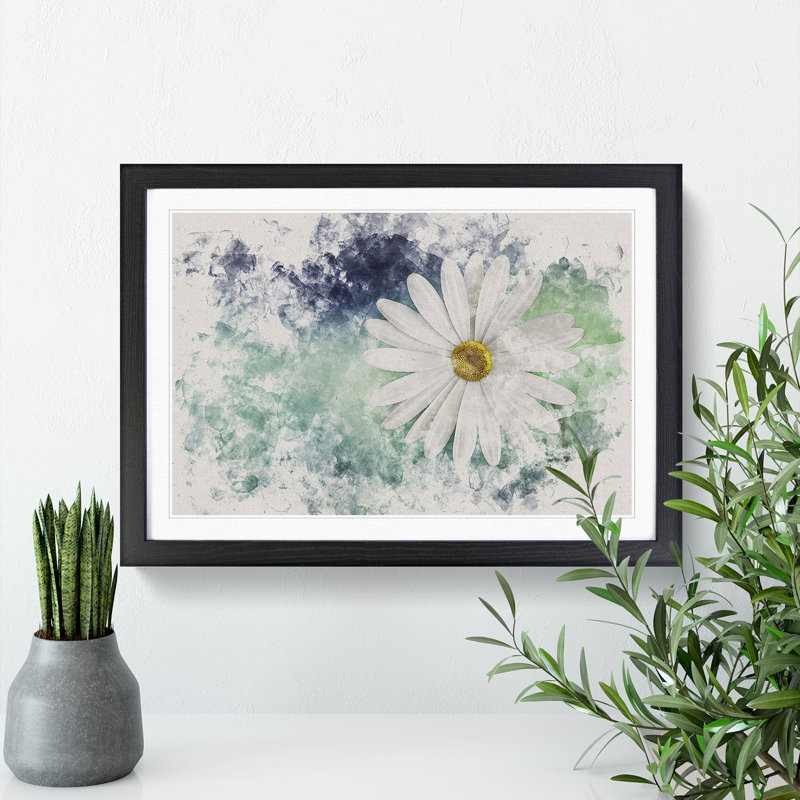White Daisy Vol.2 - Picture Frame Graphic Art, 27cm H x 36cm W x 2cm D, Black Framed