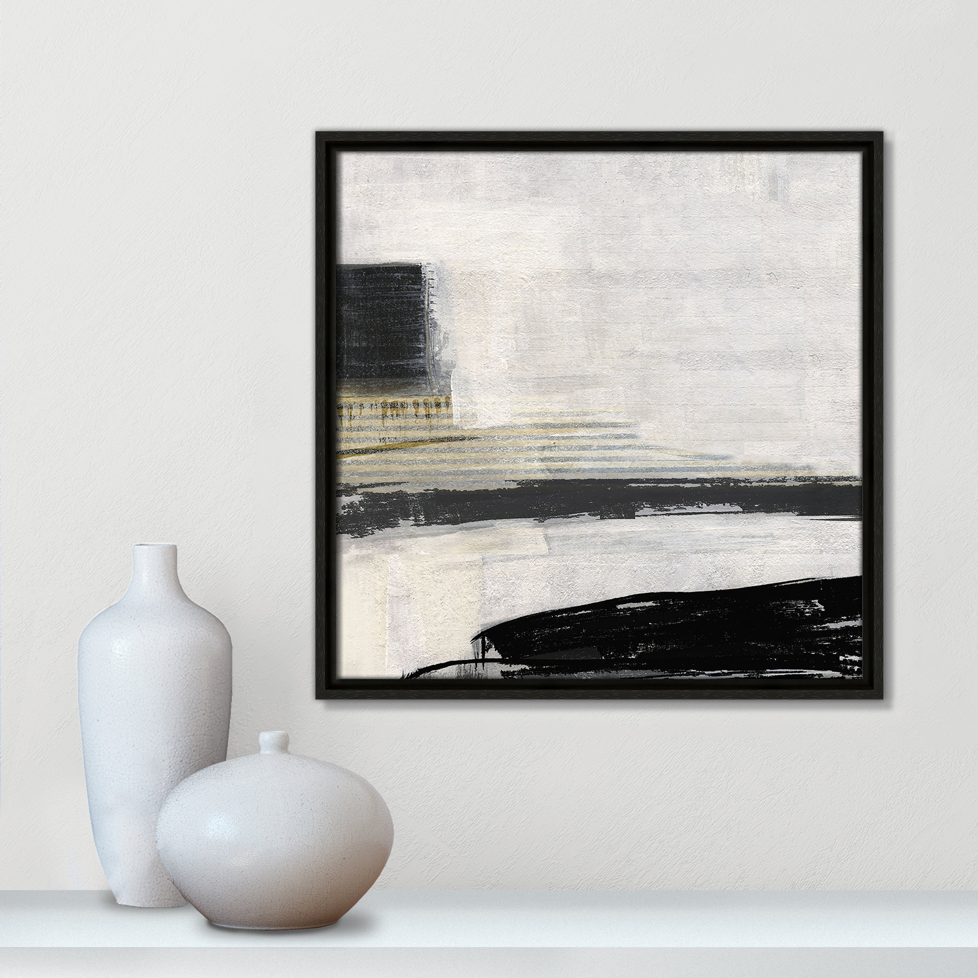 La Bande I Print by Sally Swatland, 17.5" H x 17.5" W, Espresso