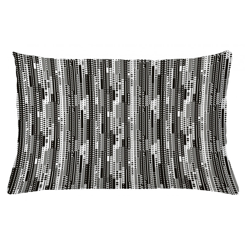 Housse de coussin d'intérieur / extérieur géométrique, 16 po x 26 po