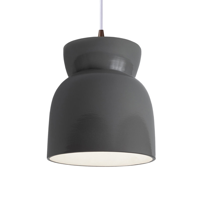 Breeona Single Hourglass Pendant, Gloss Grey, Dark Bronze