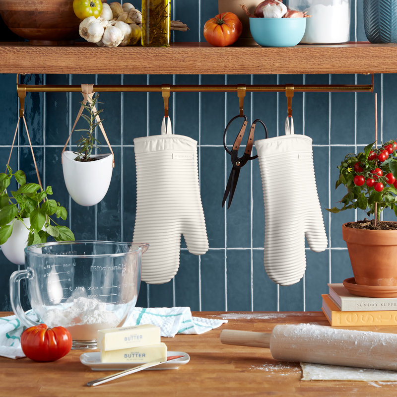 Gant de cuisine souple en silicone KitchenAid, Blanc