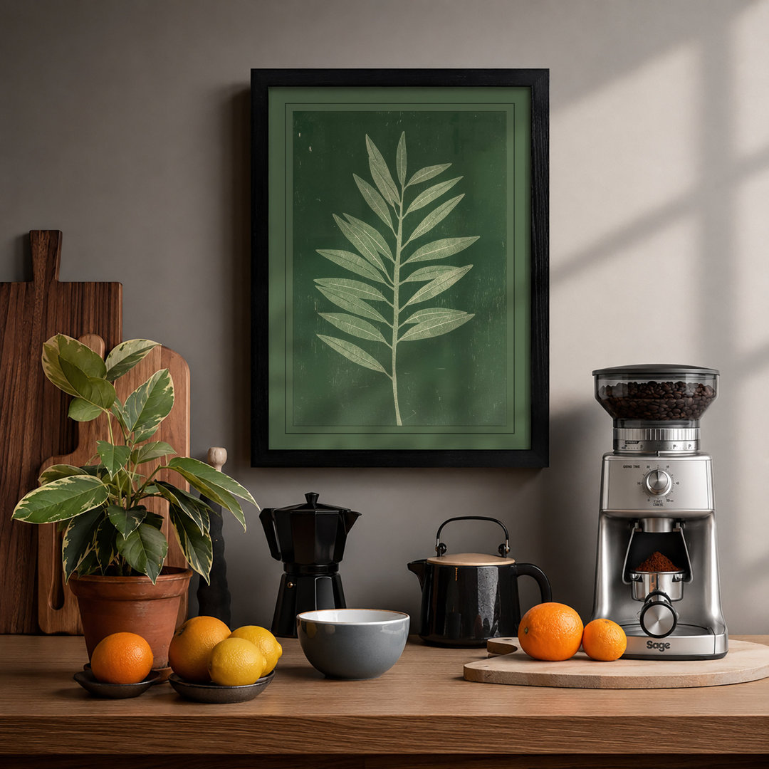 Leafy Branch Study Botanical - Framed Print