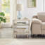Table d'appoint moderne Lux en bois avec tablette, table de chevet, beige-420825495