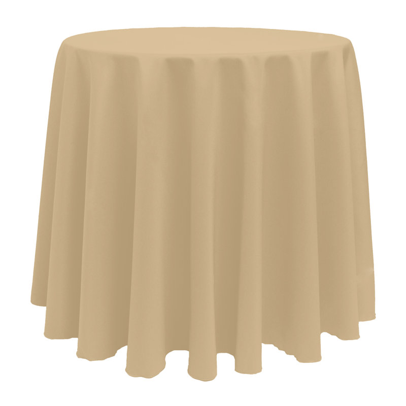 Solid Color Round Tablecloth, 102" x 102", Camel
