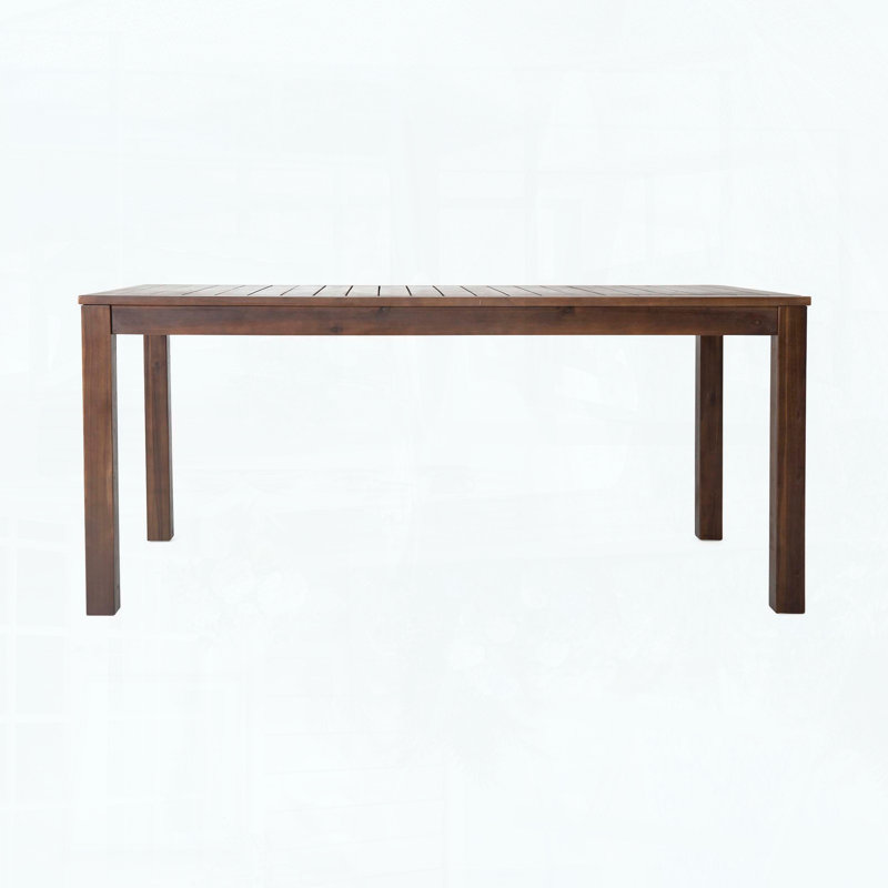 Table de salle à manger d'extérieur en bois d'acacia avec surface à lattes